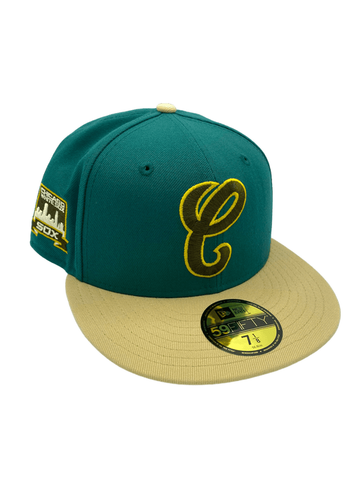 New Era Fitted Hat Chicago White Sox New Era Emerald Green Custom Side Patch 59FIFTY Fitted Hat - Men's