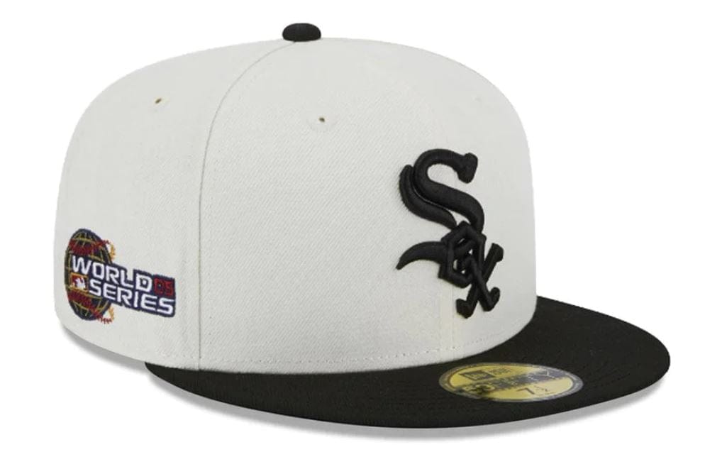 Chicago White Sox New Era Retro 2005 World Series 59FIFTY Fitted Hat - Cream/Black 7 3/4