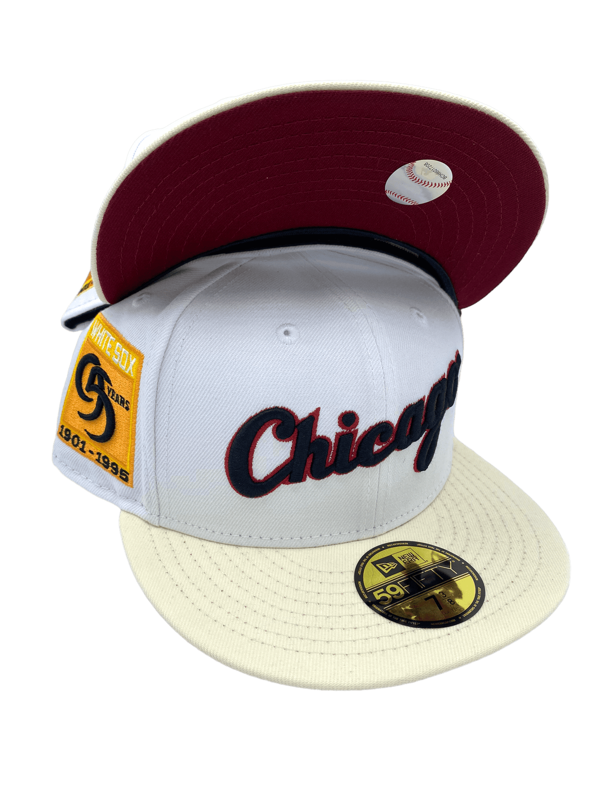 Chicago White Sox New Era White SP Custom Side Patch 59FIFTY Fitted Hat, 7 1/4 / White