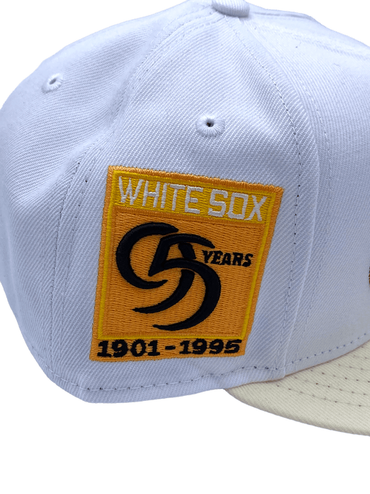Chicago White Sox New Era Chrome 59FIFTY Fitted Hat - Stone/Black