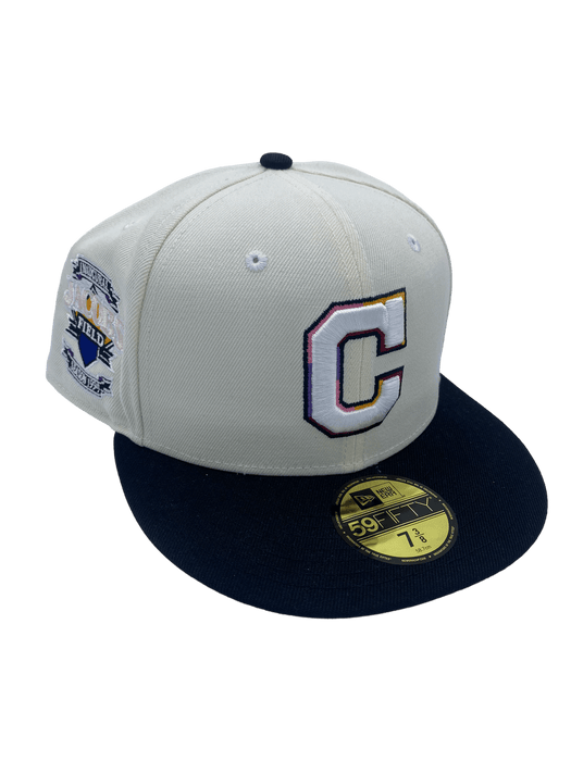 Cleveland Guardians New Era Cream Custom Side Patch 59FIFTY Fitted Hat