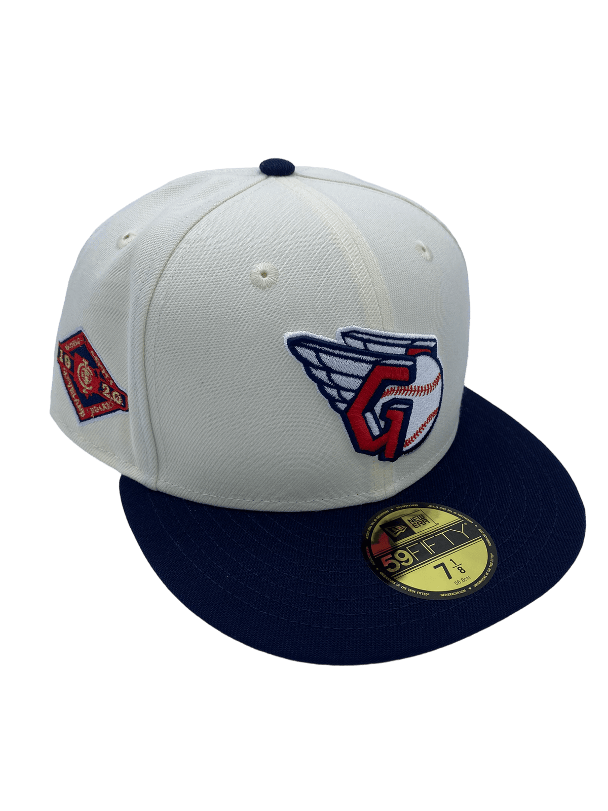 New Era 5950 Cleveland Guardians Retro E1 Fitted Hat (60305858) Cream/Navy / 8