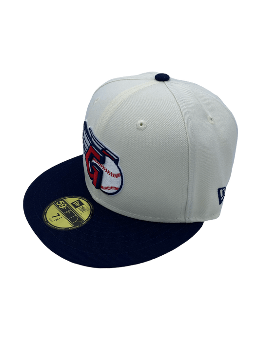 Atlanta Braves New Era Off White Retro Side Patch 59FIFTY Fitted Hat