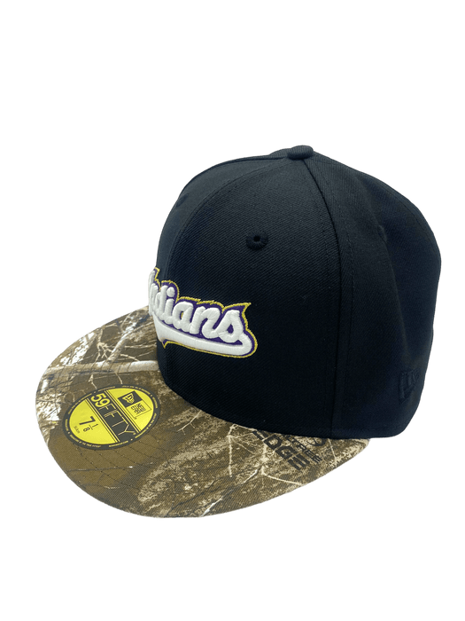 Cleveland New Era Black Custom Realtree Custom Side Patch 59FIFTY Fitted Hat -Men's