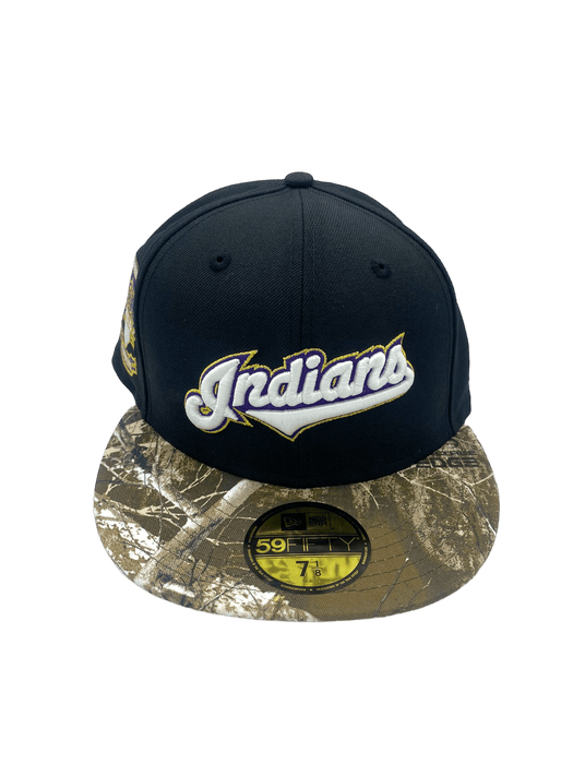 Cleveland New Era Black Custom Realtree Custom Side Patch 59FIFTY Fitted Hat -Men's