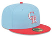 New Era Fitted Hat Colorado Rockies New Era 2023 Blue/Red Color Pack Custom 59FIFTY Fitted Hat