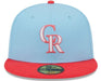 New Era Fitted Hat Colorado Rockies New Era 2023 Blue/Red Color Pack Custom 59FIFTY Fitted Hat