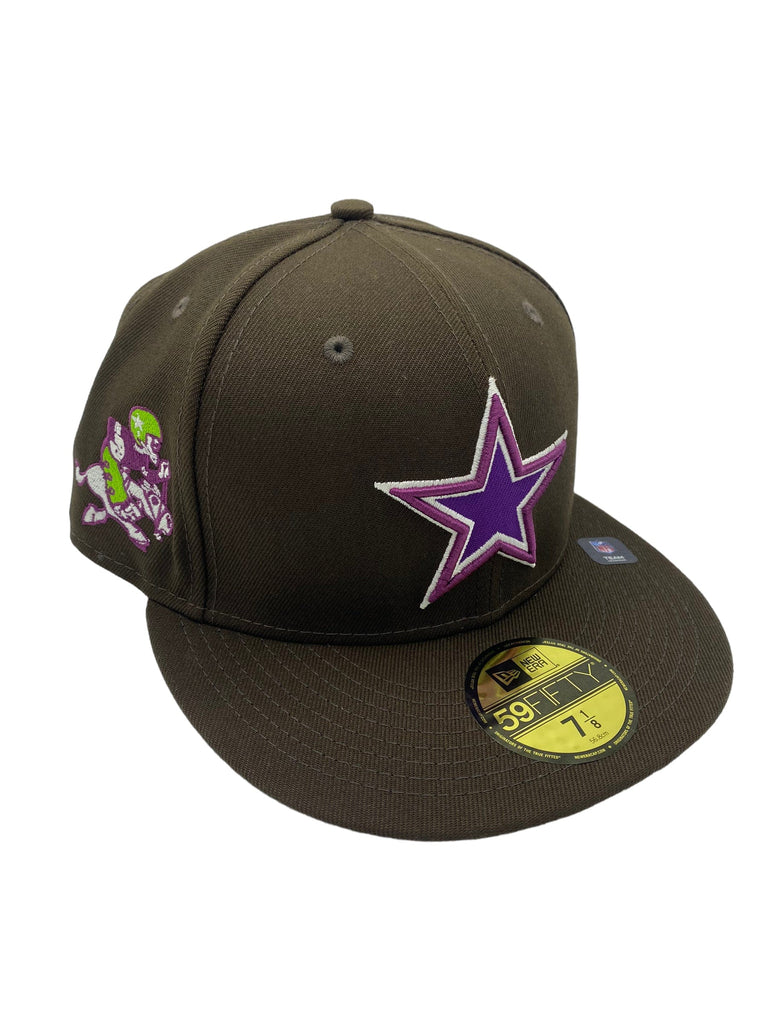 Dallas Cowboys New Era Pi Brown/Purple Side Patch 59FIFTY Fitted Hat, 7 7/8 / Brown