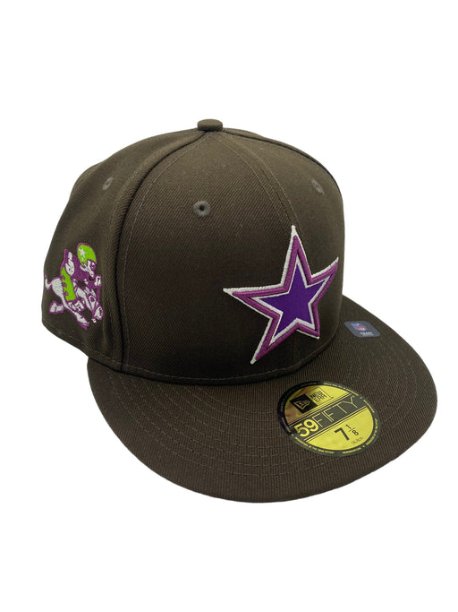 New Era Fitted Hat Dallas Cowboys New Era PI Brown/Purple Side Patch 59FIFTY Fitted Hat