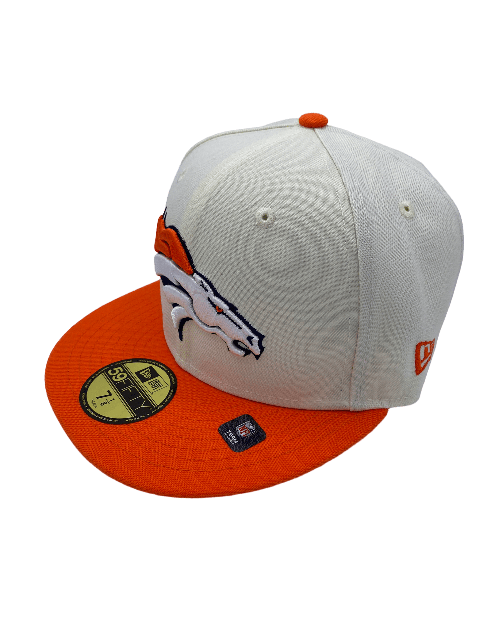 Denver Broncos New Era Off White Retro Side Patch 59FIFTY Fitted Hat