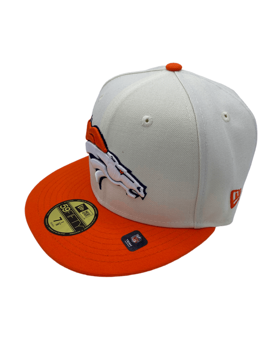 New Era Fitted Hat Denver Broncos New Era Off White Retro Side Patch 59FIFTY Fitted Hat