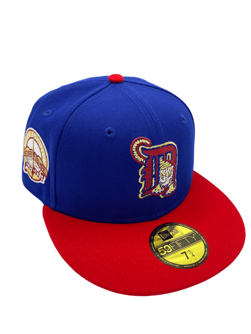 New Era Fitted Hat Detroit Tigers New Era Blue/Red Custom VP2 Side Patch 59FIFTY Fitted Hat