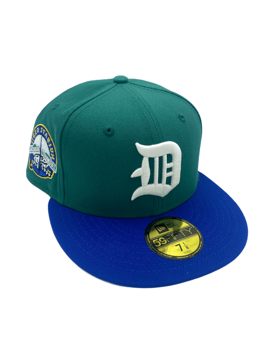 New Era Fitted Hat Detroit Tigers New Era Green/Blue Pinky Custom 59FIFTY Fitted Hat - Men's