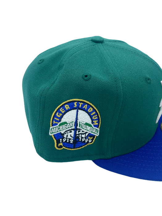 New Era Fitted Hat Detroit Tigers New Era Green/Blue Pinky Custom 59FIFTY Fitted Hat - Men's