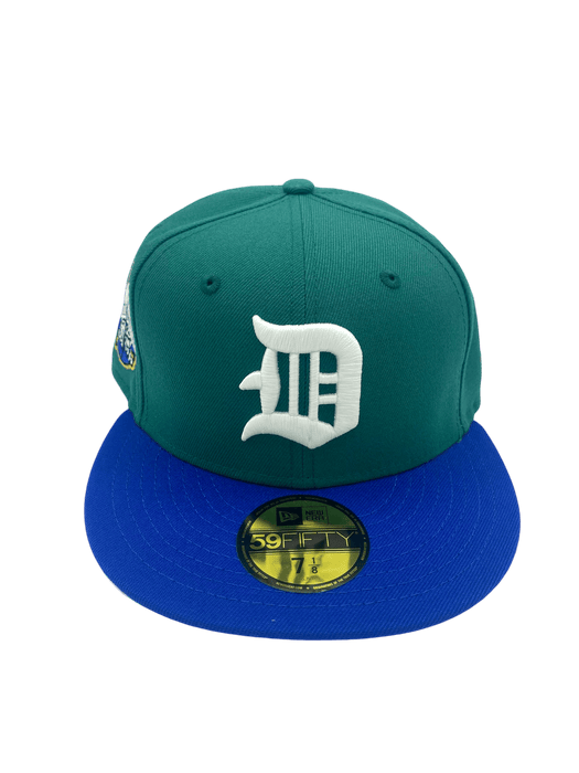 New Era Fitted Hat Detroit Tigers New Era Green/Blue Pinky Custom 59FIFTY Fitted Hat - Men's