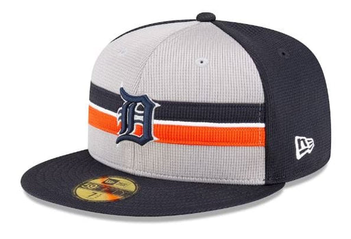 New Era Fitted Hat Detroit Tigers New Era Navy/Gray 2024 Batting Practice Custom 59FIFTY Fitted Hat - Men's