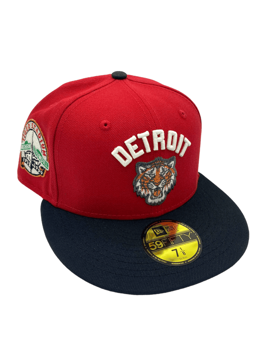 New Era Fitted Hat Detroit Tigers New Era Red/Black Freestyle Retro Custom Side Patch 59FIFTY Fitted Hat - Men's