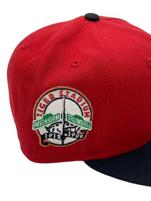 New Era Fitted Hat Detroit Tigers New Era Red/Black Freestyle Retro Custom Side Patch 59FIFTY Fitted Hat - Men's