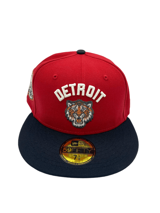 New Era Fitted Hat Detroit Tigers New Era Red/Black Freestyle Retro Custom Side Patch 59FIFTY Fitted Hat - Men's