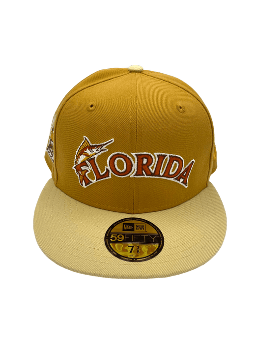 Florida Marlins New Era Panama Tan Custom Side Patch 59FIFTY Fitted Hat - Men's
