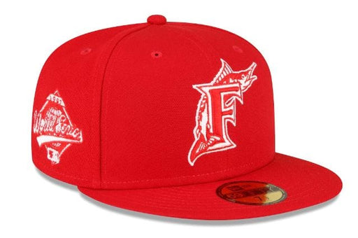 New Era Fitted Hat Florida Marlins New Era Red/White Side Patch 59FIFTY Fitted Hat