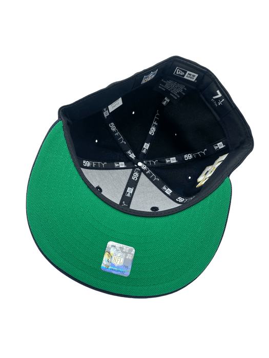 New Era Fitted Hat Green Bay Packers New Era Black/Navy Custom AP Side Patch 59FIFTY Fitted Hat - Men's