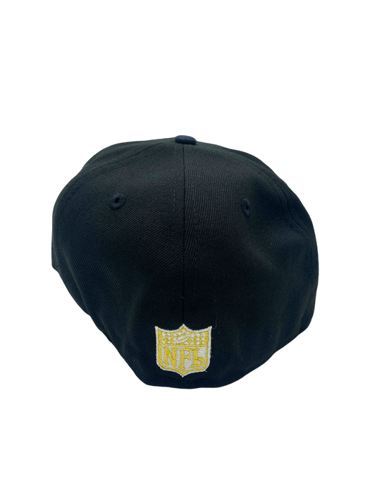 New Era Fitted Hat Green Bay Packers New Era Black/Navy Custom AP Side Patch 59FIFTY Fitted Hat - Men's