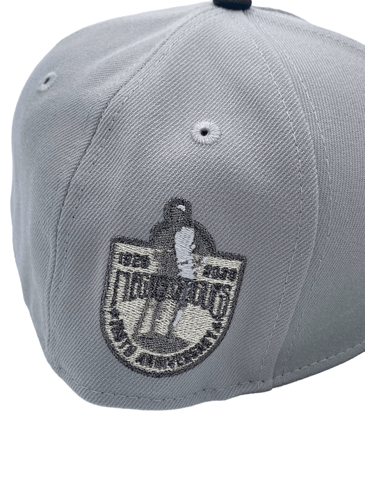 New Era Fitted Hat Homestead Grays New Era Gray/Black Custom Side Patch 59FIFTY Fitted Hat - Men's