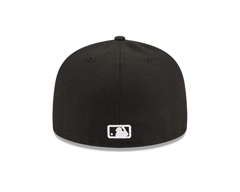 New Era Fitted Hat Houston Astros New Era Black and White Side Patch 59FIFTY Fitted Hat - Men's