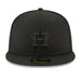New Era Fitted Hat Houston Astros New Era Black on Black Collection 59FIFTY Fitted Hat
