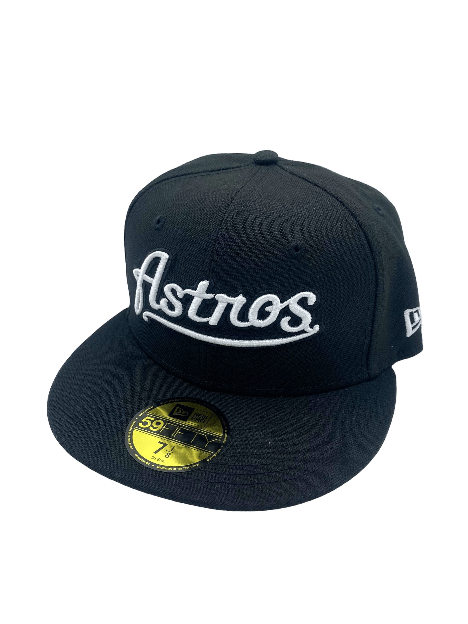 Houston Astros New Era Black/White Scripts 59FIFTY Fitted Hat - Men's ...