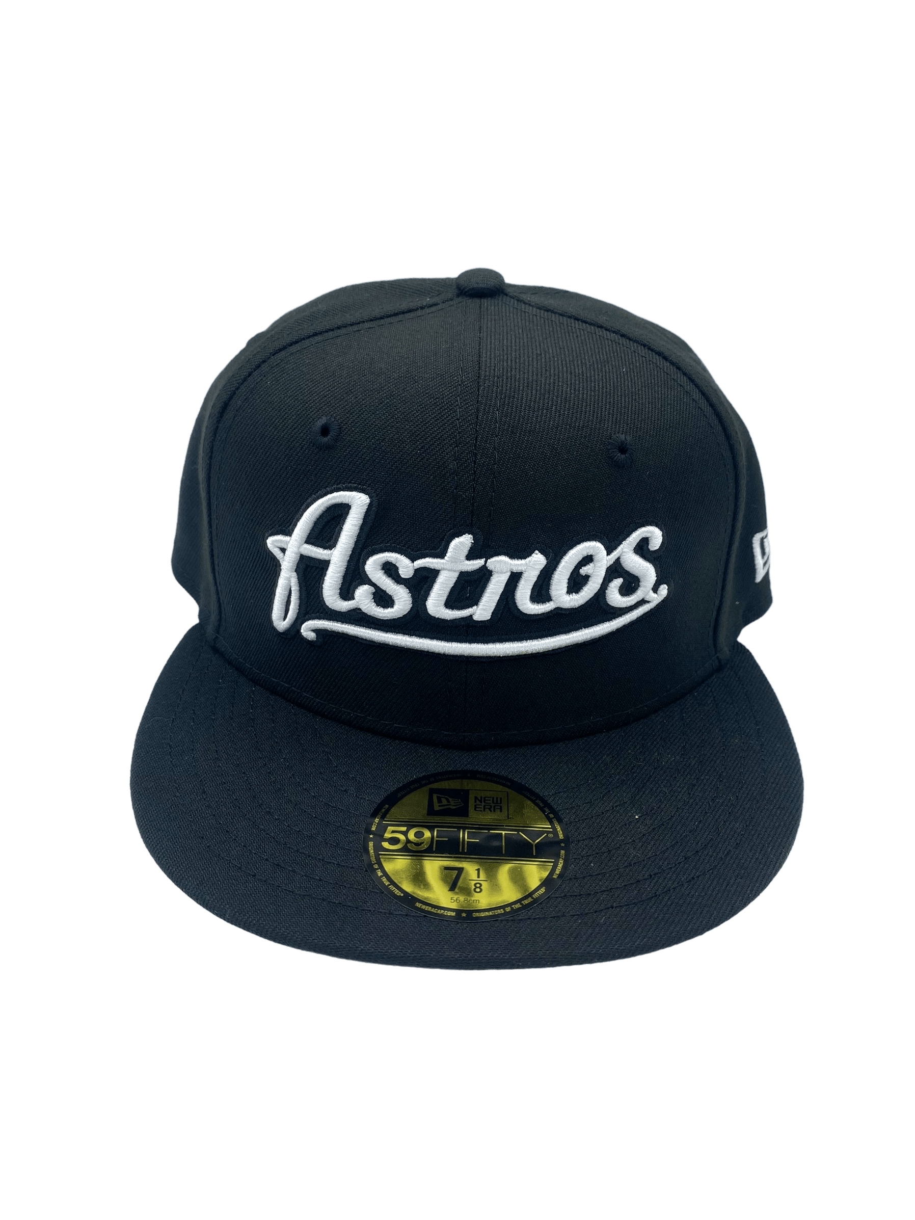 Houston Astros New Era Black/White Scripts 59FIFTY Fitted Hat - Men's ...