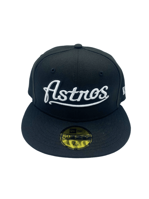 Houston Astros New Era Black/White Scripts 59FIFTY Fitted Hat - Men's