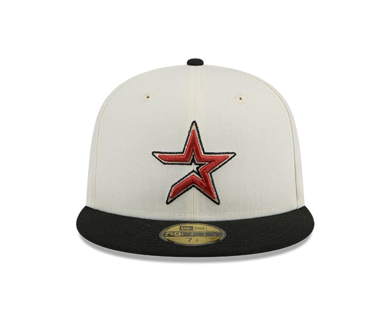 New Era Fitted Hat Houston Astros New Era Chrome/Black 2 Tone 59FIFTY Fitted Hat