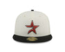 New Era Fitted Hat Houston Astros New Era Chrome/Black 2 Tone 59FIFTY Fitted Hat