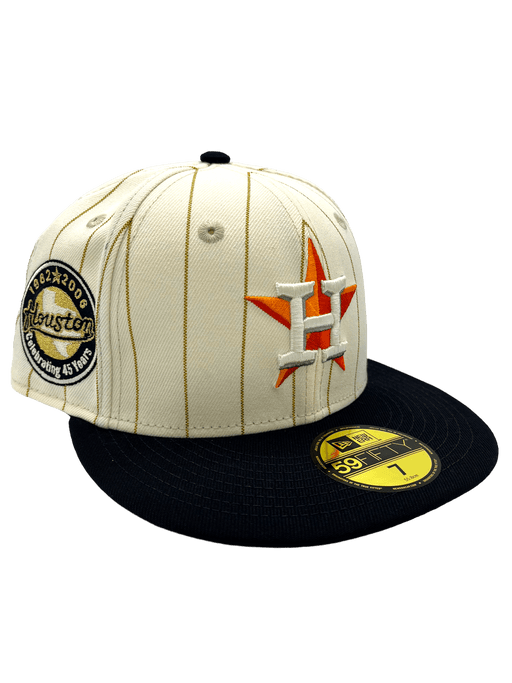 Houston Astros New Era Chrome Historic Pinstripe Side Patch 59FIFTY Fitted Hat - Men's