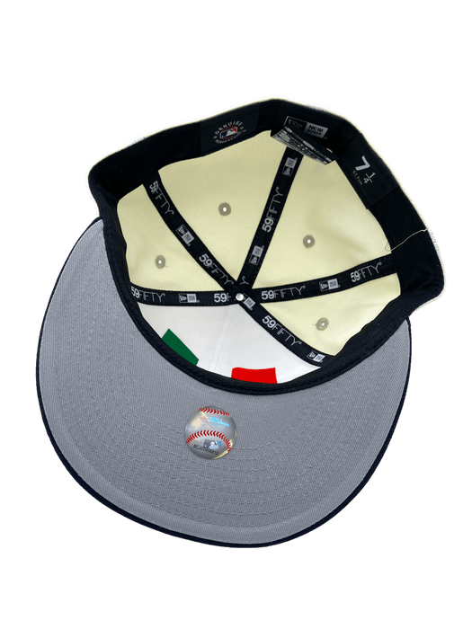 New Era Fitted Hat Houston Astros New Era Chrome/Navy Custom Mexico Themed 59FIFTY Fitted Hat