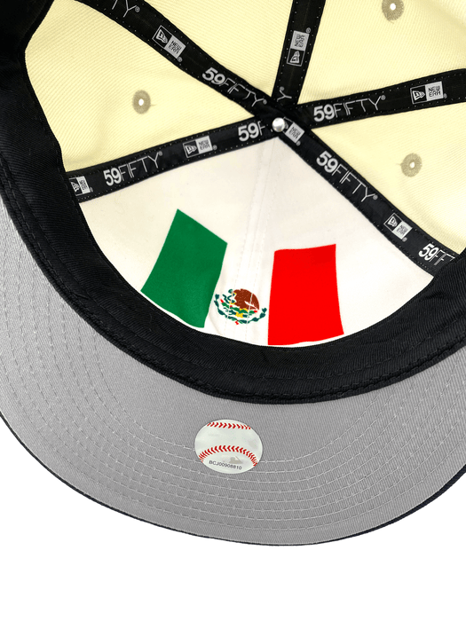 New Era Fitted Hat Houston Astros New Era Chrome/Navy Custom Mexico Themed 59FIFTY Fitted Hat