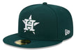 New Era Fitted Hat Houston Astros New Era Dark Green Side Patch 59FIFTY Fitted Hat