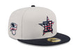 New Era Fitted Hat Houston Astros New Era Khaki/Black 2024 July 4th Official On Field Side Patch 59FIFTY Fitted Hat