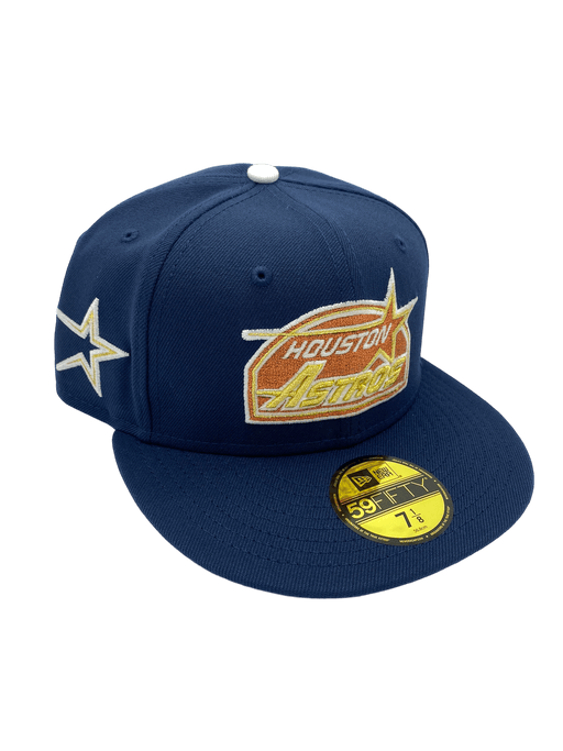 New Era Fitted Hat Houston Astros New Era Navy Custom Combo Side Patch 59FIFTY Fitted Hat - Men's