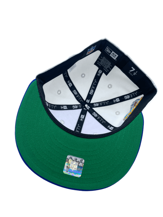 New Era Fitted Hat Indianapolis Colts New Era Chrome/Blue Custom Side Patch 59FIFTY Fitted Hat - Men's