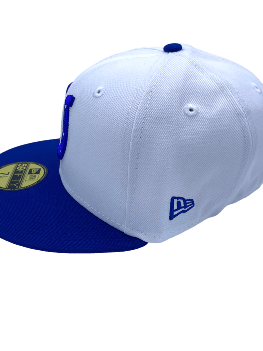 New Era Fitted Hat Indianapolis Colts New Era Chrome/Blue Custom Side Patch 59FIFTY Fitted Hat - Men's