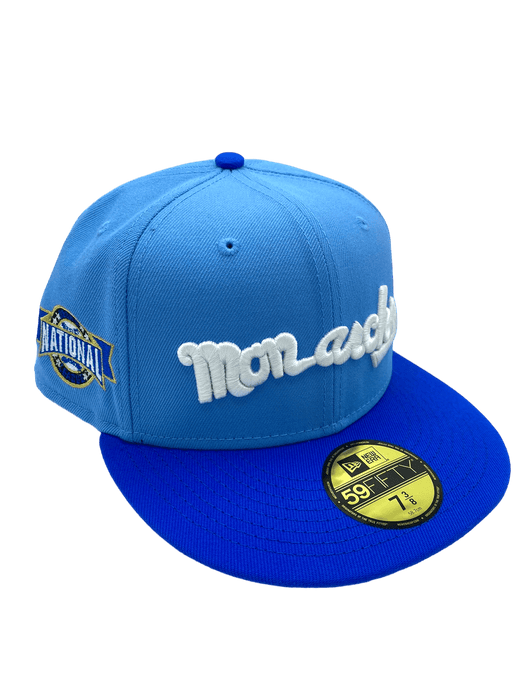 New Era Fitted Hat Kansas City Monarchs New Era Blue Custom Side Patch 59FIFTY Fitted Hat