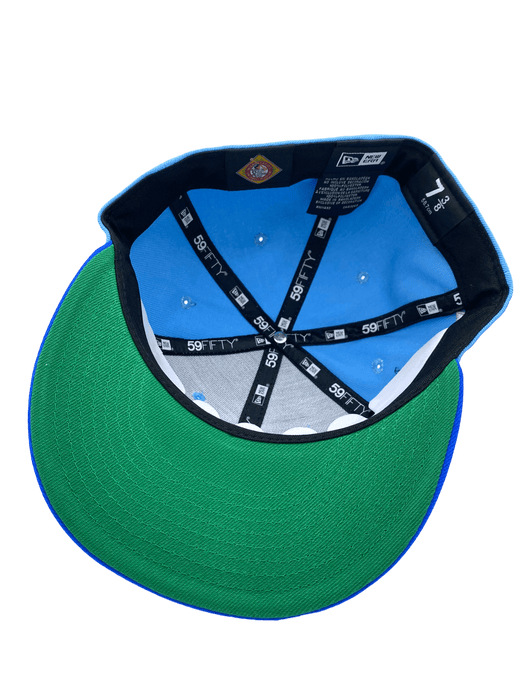 New Era Fitted Hat Kansas City Monarchs New Era Blue Custom Side Patch 59FIFTY Fitted Hat