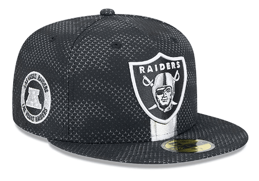 New Era Fitted Hat Las Vegas Raiders New Era Black 2024 Sideline 59FIFTY Fitted Hat - Men's