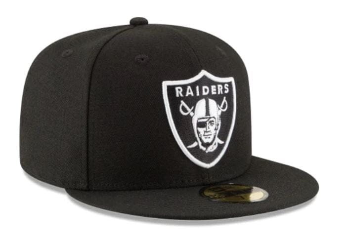 Las Vegas Raiders New Era Black and White Collection 59FIFTY Fitted Hat
