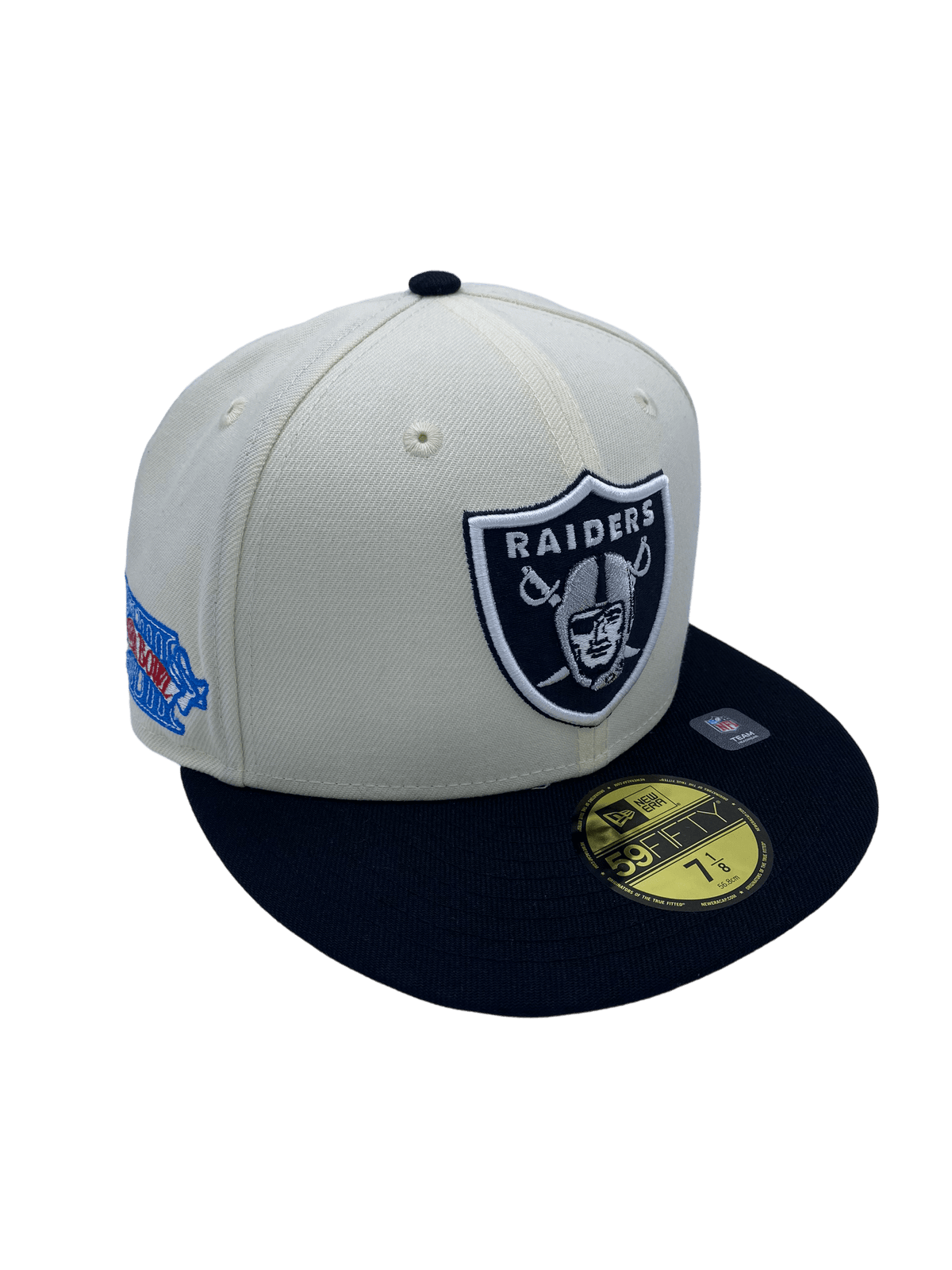 Las Vegas Raiders New Era Off White Retro Side Patch 59FIFTY Fitted Ha