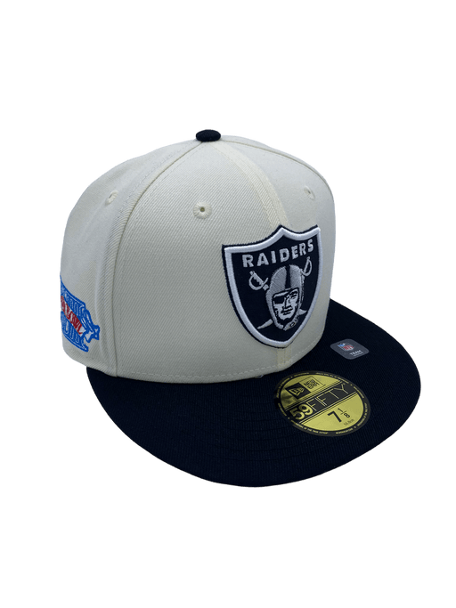 New Era Fitted Hat Las Vegas Raiders New Era Off White Retro Side Patch 59FIFTY Fitted Hat