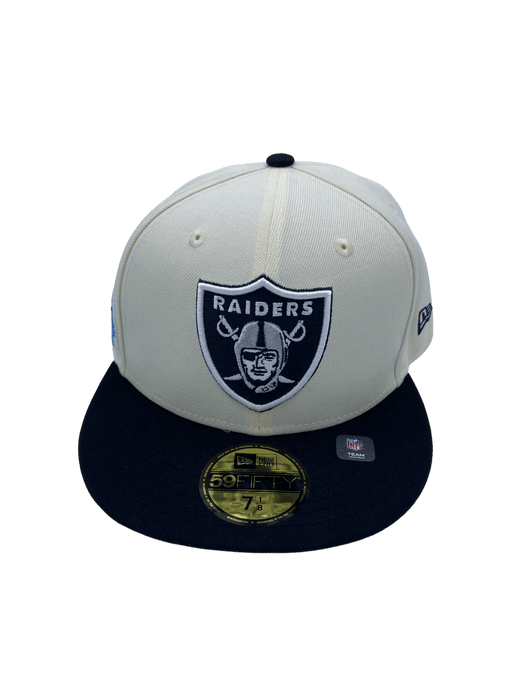 New Era Fitted Hat Las Vegas Raiders New Era Off White Retro Side Patch 59FIFTY Fitted Hat